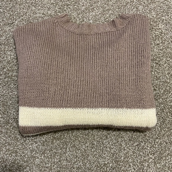 Charlotte Russe Dusty Lavender and Cream Striped Sweater - Picture 5 of 5